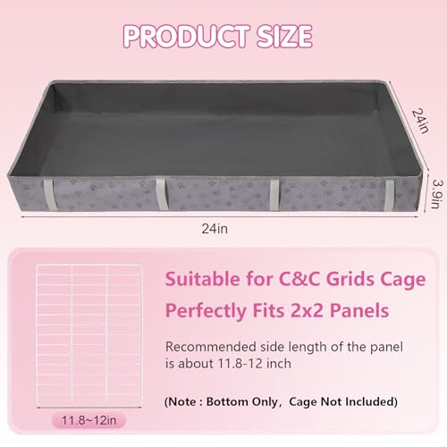 Funfurry Waterproof Guinea Pig Cage Liner,Washable Tarp Bottom Base,Cage Liners for Small Animals,Hamster Chinchilla Hedgehog Ferret Rabbit. (Dark Grey-Paw, 24" X 24") - color: Dark Grey-Paw, size: 24" X 24"