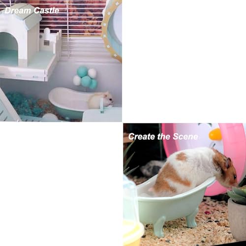 Summer Hamster Ceramic Bed Bathtub, Small Animal Ice Accessories Cage Hideout Toys，Bird Relax Habitat House, Sleep Pad Nest or Hamster, Food Bowl for Guinea Pigs/Squirrel/Chinchilla - color: Yellow