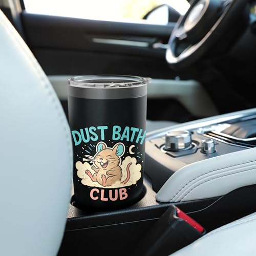 Dust Bath Club Funny Degu Scene Stainless Steel Insulated Tumbler - color: Black