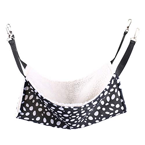 AKIRO for Kitten Cat Cage Cage Hammock, Hanging Bed Round Dot Tower Zebra Leopard Pattern Warm Pet Hammock, Soft Plush Hanging Cat Bed Mat Winter Warm Cotton