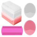 Cradle Cap Brush for Babies, Baby Bath Essentials with Silicone Scrubber Bath Sponge Dual-Sided Comb for Newborns Toddlers Boys Girls (Pink, Set of 5) - color: Pink Brush+comb
