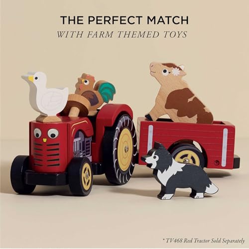 Le Toy Van Petilou Wooden Sunny Farm Stacking Animals and Bag | Farmyard Animal Building Blocks, Balancing Toy, Wooden Animal Toys for Toddlers, Suitable for 18 Months and Up