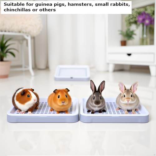 Generic Guinea Pig Toilet, Small Animal Potty Trainer Corner, Square Rat Litter Bedding Box with Small Broom, Dustpan, Small Pet Litter Toilet for Guinea Pigs, Chinchilla, Ferret,Galesaur…