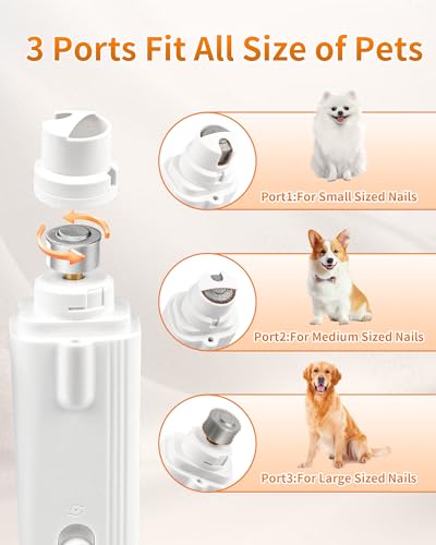 2-in-1 Dog & Cat Nail Clippers & Grinder with LED Light to Avoid the Quick | Quiet USB Rechargeable Pet Nail Trimmer with Safety Guard for Small Medium Large Pets
