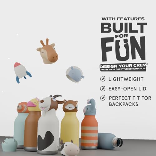 asobu Bestie Water Bottle, Cute Collectible Character, Leak Proof, BPA Free | 16 oz, Stays Cold 24 Hours, Double Wall Vacuum Insulation, Food Grade Stainless Steel, Spill Resistant, Great Gift Idea - color: Unicorn