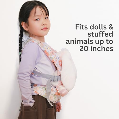 Baby Doll Carrier – Adjustable Doll Carrier for Little Girls, Front & Back Wear, Made with Soft Fabric, Fits Dolls & Stuffed Animals up to 20 Inches, Rose - style: Rose