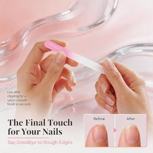 PAFASON Ultra Sharp Nail Clipper Set, Fingernail and Toenail Trimmer Cutter, Stainless Steel, Curved Blade, Sturdy, Nail Catcher, Nail Files for Men and Women - color: Light Pink
