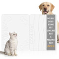Double-Side 2 in 1 Stone Pet Food Mat & Cooling Mat (24"*16") | Instant dry water absorbing Diatomite Stone Dog Bowls Drying Mat & Heat dissipating Pet Cooling Mat. Bite-Proof & Non-slip. - color: WHITE, size: 24"*16"