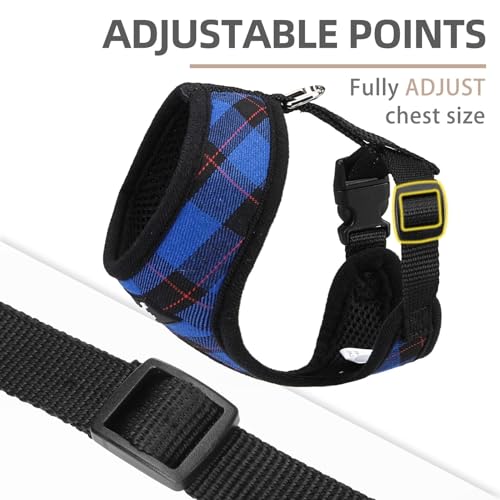 PUPTECK Soft Mesh Dog Harness and Leash Set Pet Puppy Cat Comfort Padded Vest No Pull Harnesses, Navy Blue, S - color: Navy Blue, size: S (NECK: 12", CHEST: 14"-18")