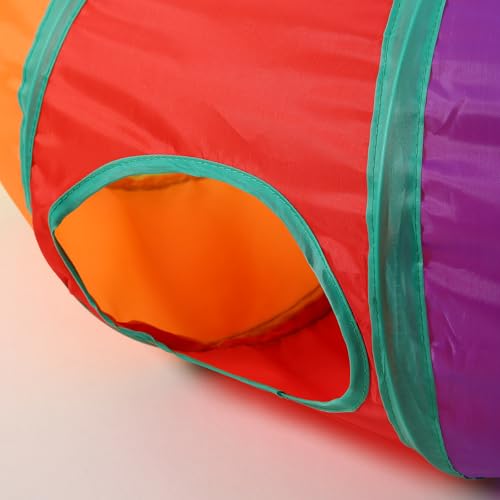 Pet Cat Tunnel, S-Shape Tunnels for Indoor Cats, Collapsible Pet Tunnel for Kitten, Puppy, Rabbit, 25cm-Wide Tunnels, Durable & Breathable, with Peek Hole Toy Ball - color: S-Shaped Tunnel & Rainbow