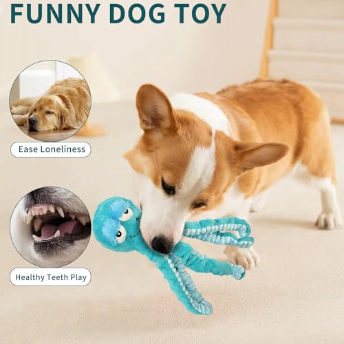 Squeaky Octopus Dog Toys，Interactive Plush Toys for Large Medium Pets - style: Octopus dog toys