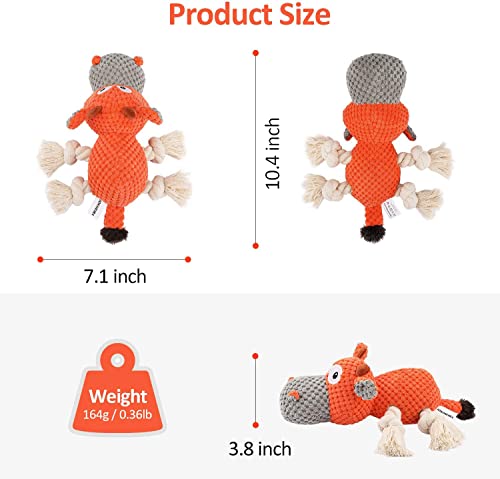 IOKHEIRA Dog Plush Toy for Large Aggressive Chewers,Indestructible Dog Squeaky Toys,Stuffed Animals Toys with Cotton Material and Crinkle Paper,Durable Chewing Toys (Carrot Orange, Cattle) - color: Carrot Orange