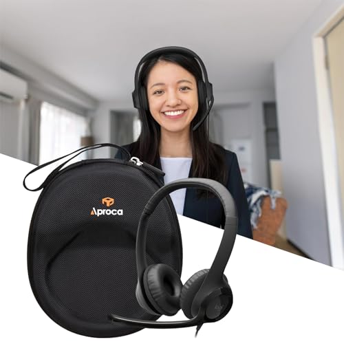 Aproca Case Compatible with Logitech H390 / H391 / Zone 301 / Zone 300 Wired Headset, Protable Storage Bag for Accessories (Case Only) - color: Black