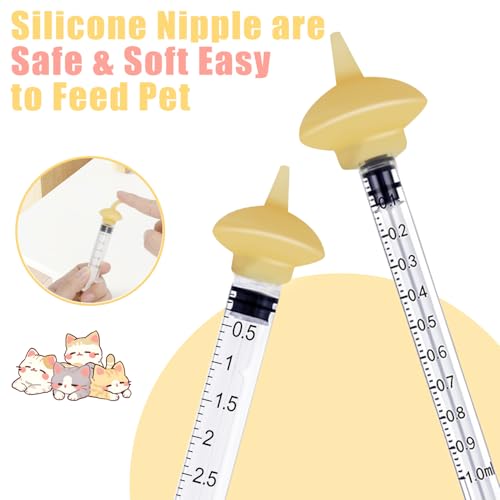 Mini Pet Feeding Bottle and Syringes with Nipples for Small Cat Dog Animals (Model 4) - size: model4