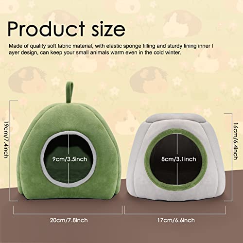 YUEPET Guinea Pig Bed 2 Pack, Washable Guinea Pig Hideouts, Stump & Yurt | Guinea Pig Hideout, Guinea Pig House, Soft Plush Fabric, Washable Beds, Anti-Slip Bottoms, Stump & Yurt Designs - color: Green Yurt Tent & Gray Stump