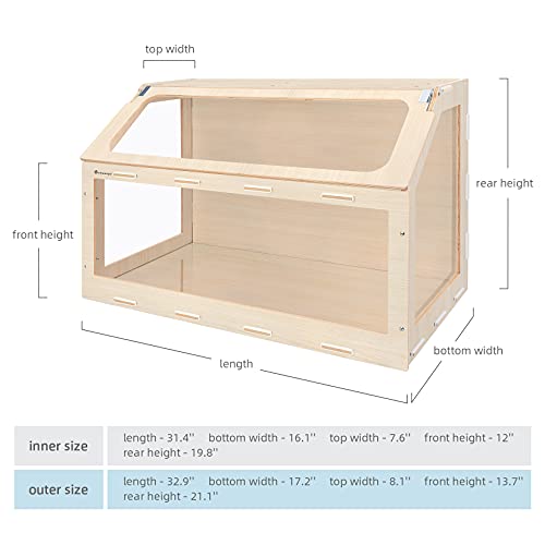 Niteangel Vista Hamster Cage W/Oblique Opening Cage Door - MDF Aspen Small Animal Cage for Syrian Dwarf Hamsters Degus Mice or Other Similar-Sized Pets (Small - 32.9 x 17.2 x 21.1 inches, Burlywood) - size: 32.9"L x 17.2"W x 21.1"H