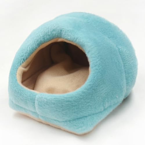 Hamster Snuggle Sack Nest,Winter Soft Warm Bed Small Pet Sleeping Bag Snuggle Sack Hideout Pouch for Hedgehog Guinea Pig Squirrel Animal (Blue)