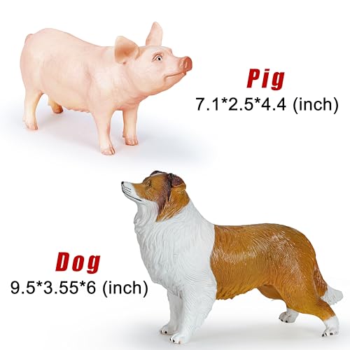 6 Pack Soft Jumbo Farm Animal Toys,Big Realistic Animals Farm Figures for Kids Toddlers Boys Girls 1 2 3 4 5Year Old,Christmas Brithday Gift