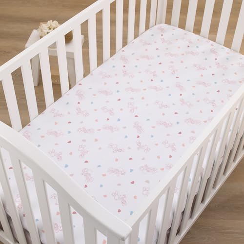 NoJo Disney Minnie Mouse White, Light Blue, and Peach with Daisy Duck Super Soft Nursery Fitted Crib Sheet - color: White, Light Blue, Peach, size: Crib