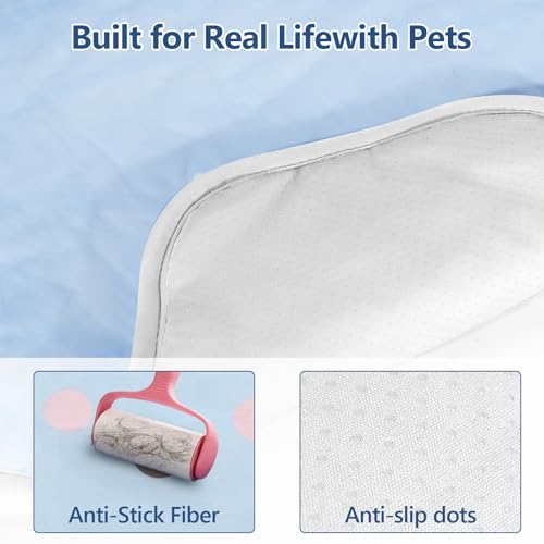 Dog Cooling Mat,Washable Cool Mat for Dogs,Self Cooling Pads for Dogs Cats,Cool Fabric & Internal Cooling Pad (Large, Cloud Style) - size: Large