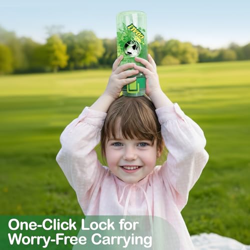 Tritan Kids Water Bottle for School, 18.6 Oz Leakproof Toddler Water Bottle | with a Pop-up Detachbale Straw, 2-in-1, Dishwasher Safe, 1-Pack, Soccer - color: Soccer