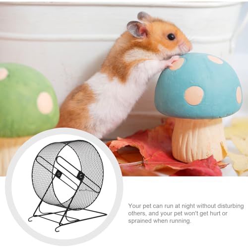 TEHAUX Silent Hedgehog Running Wheel Pet Exercise for Hamsters Squirrels Gerbils Black Iron Small for Healthy Active Small Pets