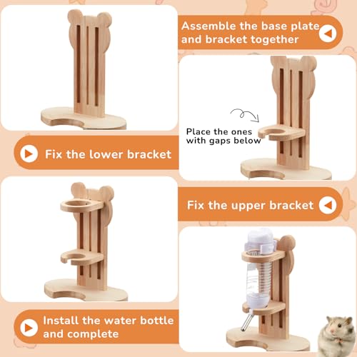 20 Pcs Hamster Toys Set, 16 Small Animal Chewing Toys, Maze Wood House, Silent Exercise Running Wheels and Water Bottle Set Feeding Bowl for Hamster Habitat Rat Cage Accessories(Green) - color: Green