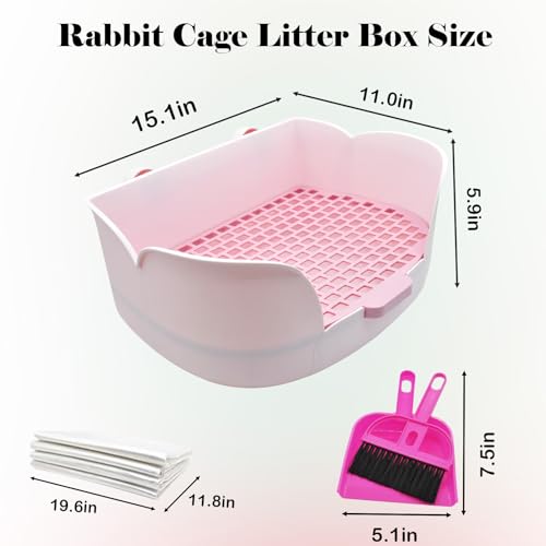 PINVNBY Rabbit Litter Box for Cage,Bunny Potty Box Corner Rabbits Litter Pan Trainer Toilet with Grate for Guinea Pig Hedgehog Chinchilla Ferret(Purple) - color: 【Purple】