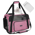 BAGLHER Pet Travel Carrier, Cat Carriers Dog Carrier for Small Medium Cats Dogs Puppies, Airline Approved Small Dog Carrier Soft Sided, Collapsible Puppy Carrier - color: Pink