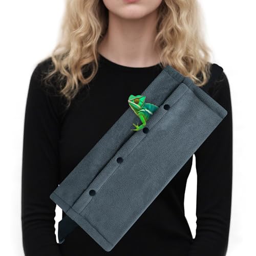 Adjustable Bearded Dragon Carriers Sling, Animal Sling Carrier Bag for Geckos, Crested Geckos, Lizards, Chameleons - Portable Reptile & Small Pet Outdoor Carrier Bag (Gray) - color: Gray