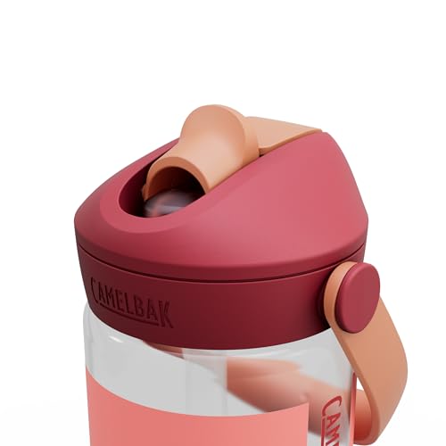 CamelBak Thrive Flip Straw Kids Bite Valve Water Bottle 14oz, Demi Peach - color: Demi Peach