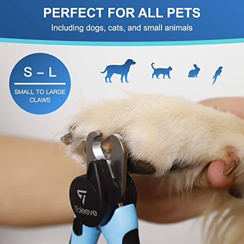 iToleeve LED Dog Nail Clipper with Light, Illuminates Nails Helps See Quick | Professional Pet Nail Trimmer for Dogs & Cats, Extra Sharp Blade for Thick Nails, Safety Guard, Nail File & Safety Lock