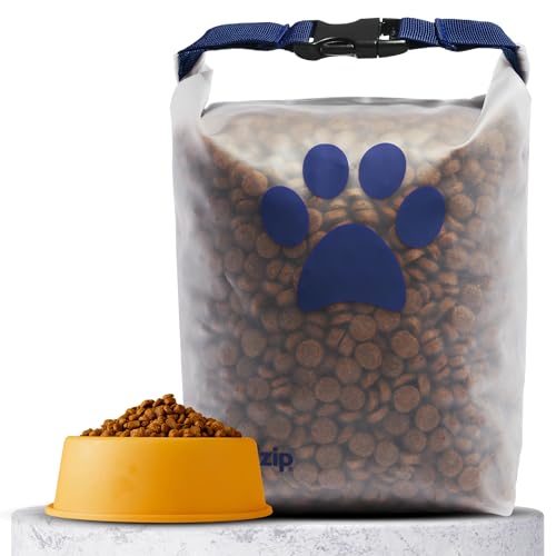 (re)zip Roll Top Pet Food Storage Bag (14-Cup) | BPA-Free, Food Grade, Pet Safe, Travel-Friendly | Keeps Kibble Fresh for Camping, Dog Boarding, Weekend Getaways | Machine Washable | Cobalt Blue - color: Cobalt Blue, size: 14 Cup