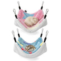2 Pack Hamster Hammock,Ferret Hammock for Cage with Hooks,Small Animal Hammocks for Rats, Squirrels, Sugar Gliders, Guinea Pigs, Hamsters and Other Small Animals,7.87 x 7.87 in