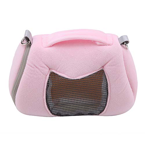 Breathable Small Pet Carrier Bag, Pet Carrying Bag for Hamster Gerbil Rat Ferret, Mesh Ventilated Travel Outdoor Bag with Shoulder Strap for Small Animals (Pink) - color: Pink