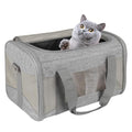 Cat Carrying Case - Pet Carrier Airline Approved, Protable and Breathable Pet Travel Carrier Removable Fleece Pad, Collapsible Cat Carrier Dog Carrier for Medium Cats Small Cats Dogs (17*11*11 grey) - color: grey, size: 17.0"L x 11.0"W x 11.0"H