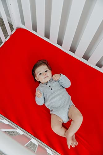 Copper Pearl Premium Knit Baby Crib Sheets for Standard Mattresses, Apple - color: Apple