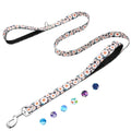 5ft Dog Leash with Two Padded Handles, Heavy Duty Strong Nylon Pet Leash with Soft Neoprene Handle for Small Medium Large Dogs, Daisy - color: Daisy, size: 1 in x 5 ft