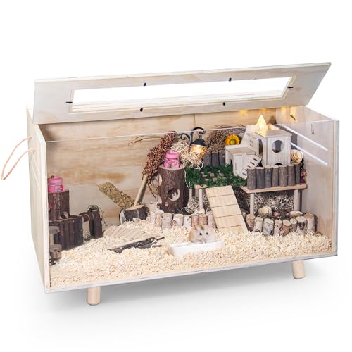 Pine Small Animals Houses&Habitats Chewproof, 32" Pine Guinea Pig Cage Hamster Cage for Small Animals (32" Medium, Short-Legged Stick) - size: 32.0"L x 15.8"W x 15.8"H