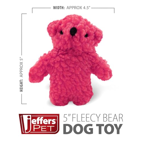 Jeffers Pet Plush Dog Toy with Squeaker, Fuzzy Bear 5" - Soft Crinkle Fabric, Safe & Durable, Healthy Fun for Small & Medium Dogs, Interactive Play, Fetch, Tug - Best Gift for Active Games - color: Blue Bear