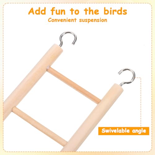 3 Pcs Natural Wooden Bird Cage Ladder Set 6 Step/7 Step/8 Step Bird Ladder Birds Cage Accessories Climbing Toys Wood Perch for Parakeets Cockatoo Lovebirds Small Birds