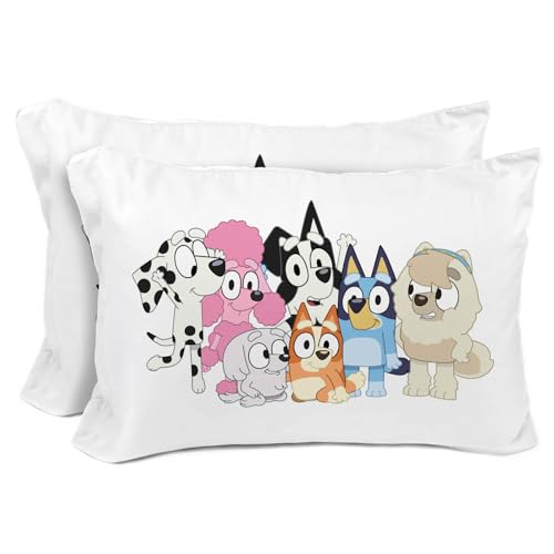 Sunny Side Up Bluey & Bingo (Pack of 2) Reversible Pillowcases - Double Sided Pillow Covers - Kids Super Soft Bedding - color: White - Bluey