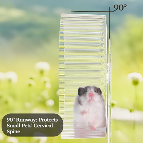 Silent Hamster Wheel 9.3", Quiet Spinner Running Wheel with Adjustable Stand & Non-Slip Track – Ideal Small Animal Cage Accessories for Hamsters Gerbils Dwarf Syrian Mice - color: Hamster Wheel+Blue Comb+Bowl
