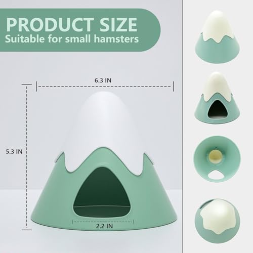 Hamster Hideout, Snowy Mountain Shape Hamster Hide House,Cute Small Animal Habitat Hideaway Hut for Syrian Hamsters, Mice, Gerbils, Rats (Green) - color: Green