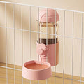 Pet Dog Cat Hanging Automatic Feeders Drinking Bowls, Auto Gravity Rabbits Feeder Water Set, Cage Pet Feeding Bowls Dispenser for Cats Dogs Puppy, Rabbit Hamsters Chinchilla Hedgehog (Pink-Water) - color: Pink-water