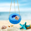 Colours Hermit Crab Tire Swing,Suction Cup Hook Climbing Toy,Hermit Crab Terrarium Accessories - A Must-Have for Any Reptile Amphibian Small Aquatic Animals Lover(Blue) - color: Blue