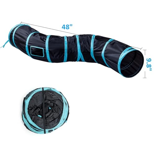 Cat Tunnels, Pet Ferret Rabbit Bunny Tunnels Tubes Subway Habitats, S-Style, DIY Cat Peekaboo Maze House Tent Bed, Kitten Interactive Toy (S Type: 1 Way Tube) - size: S Type: 1 Way Tube