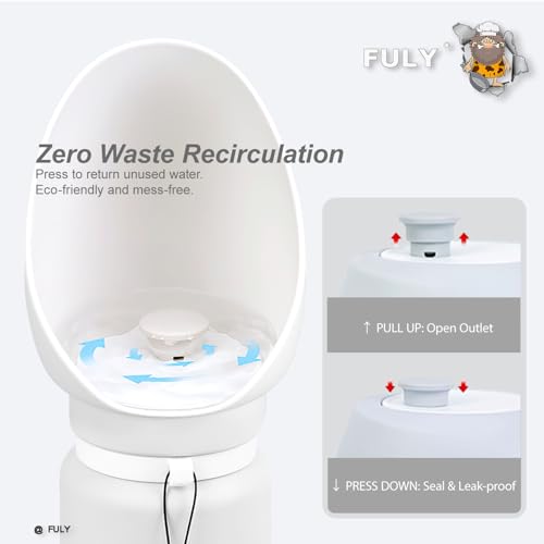 FULY Foldable Dog Water Bottle 750ml/26oz Collapsible Travel Pet Drink Cup | Portable leakproof silicone dog water dispenser with wrist strap keeps pets hydrated during walking, hiking, and camping. - size: 26 Ounces