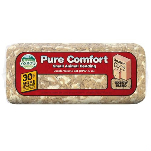 Oxbow Small Animal Bedding, Hamster, Guinea Pig, Rabbit, Blend, USA, 36 L | Pure Comfort, Hamster Bedding, Guinea Pig Bedding, Low Dust, Virgin Paper, Litter Box, Bunny, Rats, Gerbils, Chinchillas - color: Blend, size: 36 Liter