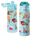 Bentology Stainless Steel 13 Oz Reusable Water Bottle for Kids, Ice Cream | Double Wall Insulated, Spill Proof Lid W/Built-in Straw- Keep Liquids Hot or Cold- Easily Fits in Lunch Boxes & Bags - color: Ice Cream